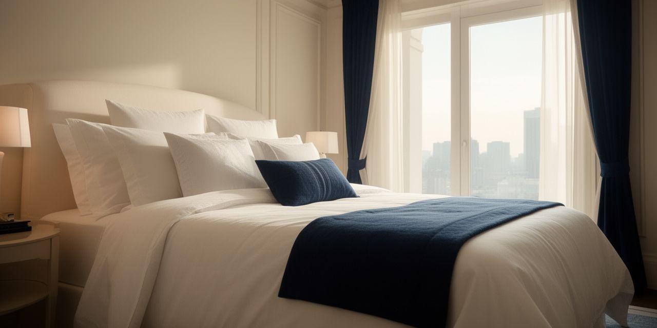 Artistic shot of luxury bedding in a sunlit room
